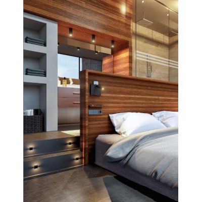 PLUS PLAFONIERA CILINDRICA CON PROIETTORE A LED 8W BIANCO O NERO DIREZIONABILE BENEITO FAURE - Cristalensi Shop Online