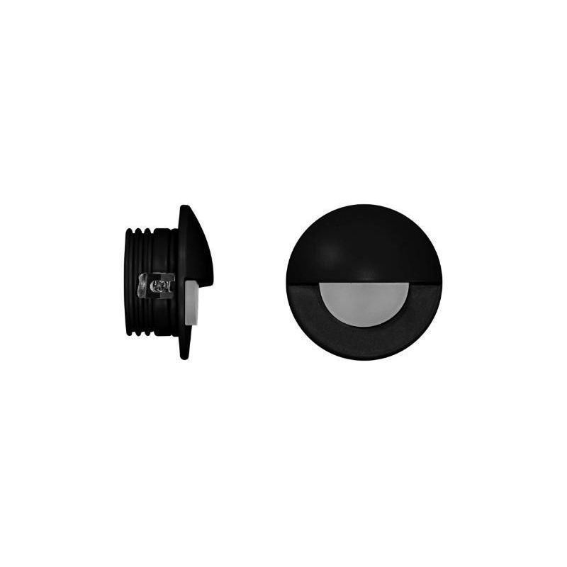 ILO SEGNAPASSO DA INTERNI ROTONDO CON PALPEBRA BIANCO O NERO LED 2W LUCE 3000K DIAMETRO CM 5 BENEITO FAURE - Cristalensi Shop On