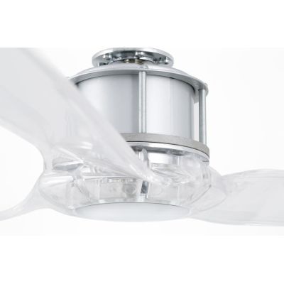 JUSTFAN VENTILATORE A SOFFITTO IN ACCIAIO E PALE TRASPARENTI CON TELECOMANDO FARO VENTILATORI - Cristalensi Shop Online