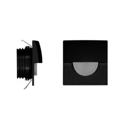 SKIN SEGNAPASSO DA INTERNI QUADRATO CON PALPEBRA BIANCO O NERO LED 2W LUCE 3000K CM 5X5 BENEITO FAURE - Cristalensi Shop Online 2