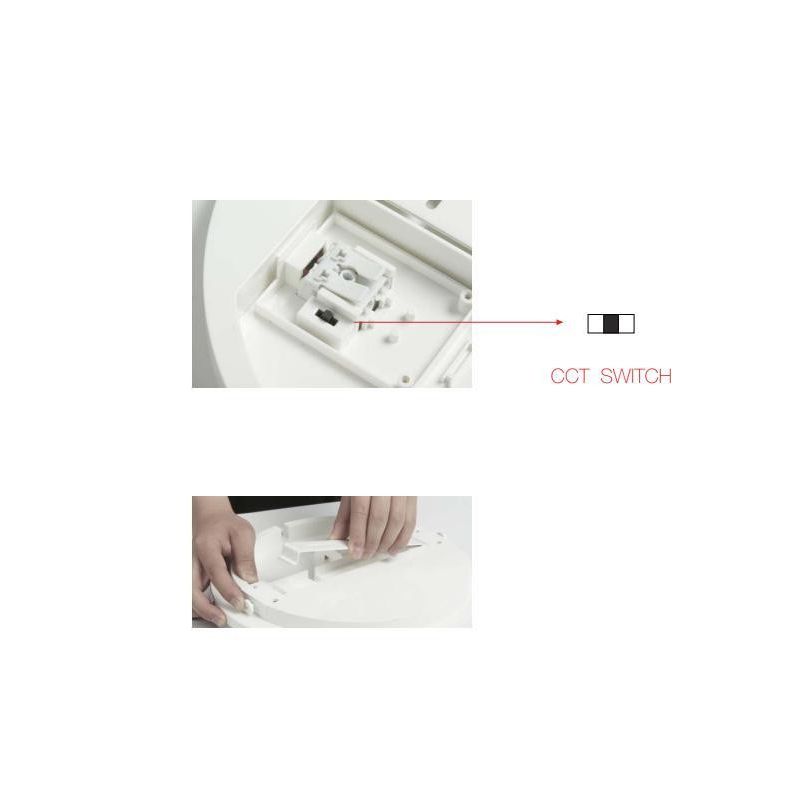 KORA C PLAFONIERA QUADRATA CM 33X33 BIANCA MODERNA IP54 LED 25W CON CCT SWITCH BENEITO FAURE - Cristalensi Shop Online