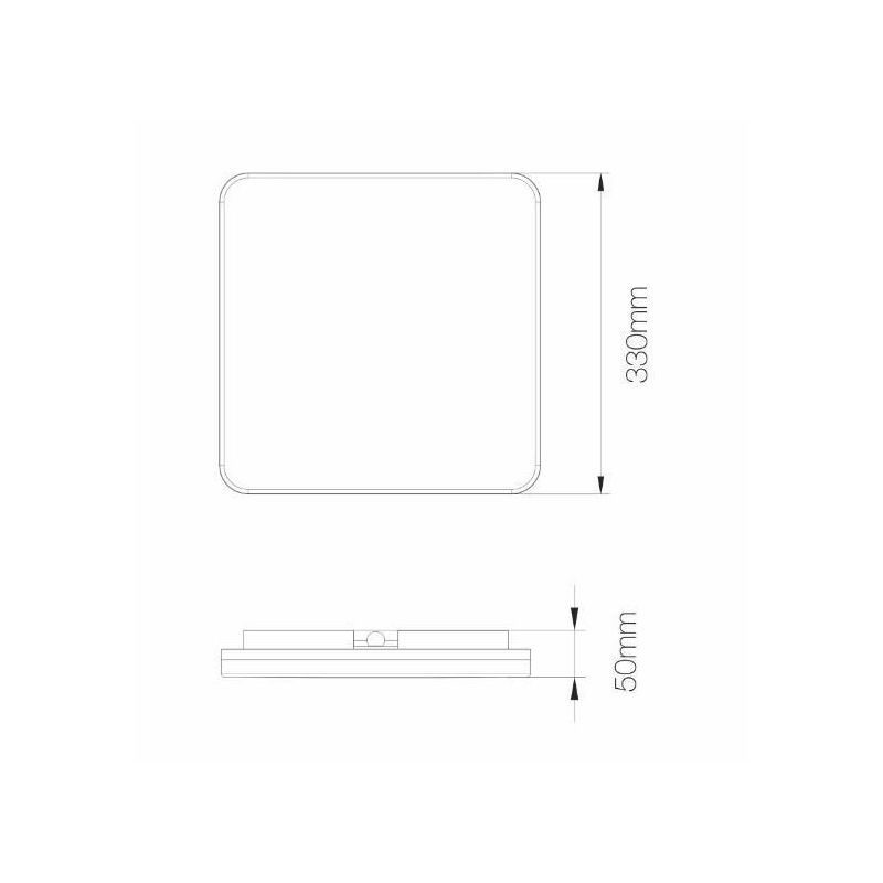 KORA C PLAFONIERA QUADRATA CM 33X33 BIANCA MODERNA IP54 LED 25W CON CCT SWITCH BENEITO FAURE - Cristalensi Shop Online