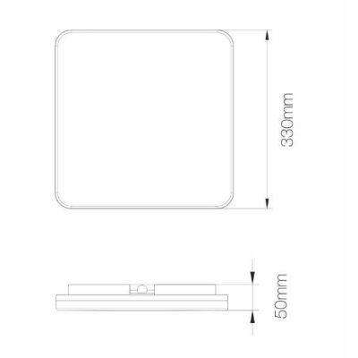 KORA C PLAFONIERA QUADRATA CM 33X33 BIANCA MODERNA IP54 LED 25W CON CCT SWITCH BENEITO FAURE - Cristalensi Shop Online