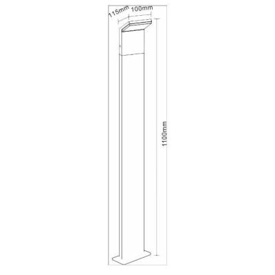 CAM 110 LAMPIONCINO DA ESTERNI BIANCO O NERO IP54 LED 9W LUCE 3000K O 4000K ALTEZZA CM 110 BENEITO FAURE - Cristalensi Shop Onli