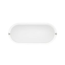 ZIBOR PLAFONIERA OVALE MODERNA IP65 LED 12W LUCE 3000K O 4000K COLORE BIANCO BENEITO FAURE - Cristalensi Shop Online