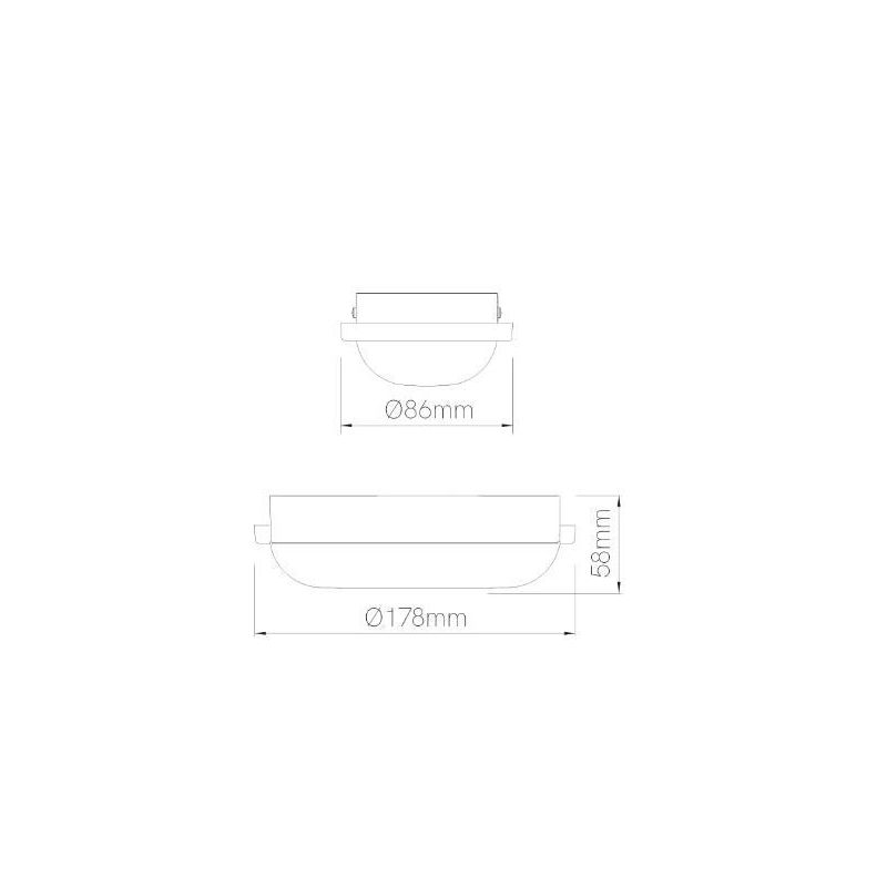 ZIBOR PLAFONIERA OVALE MODERNA IP65 LED 12W LUCE 3000K O 4000K COLORE BIANCO BENEITO FAURE - Cristalensi Shop Online