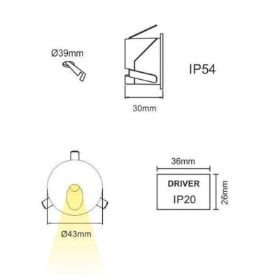 POLO SEGNAPASSO ROTONDO MODERNO IP54 BIANCO O NERO LED 2W CON LUCE 3200K O 4000K BENEITO FAURE - Cristalensi Shop Online