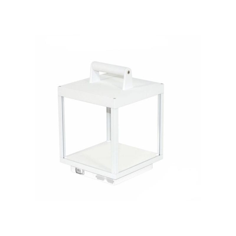 VISOR LAMPADA DA TAVOLO DECORATIVA IP65 BIANCA O CORTEN CON BATTERIA RICARICABILE LED 5W LUCE 3000K BENEITO FAURE - Cristalensi 