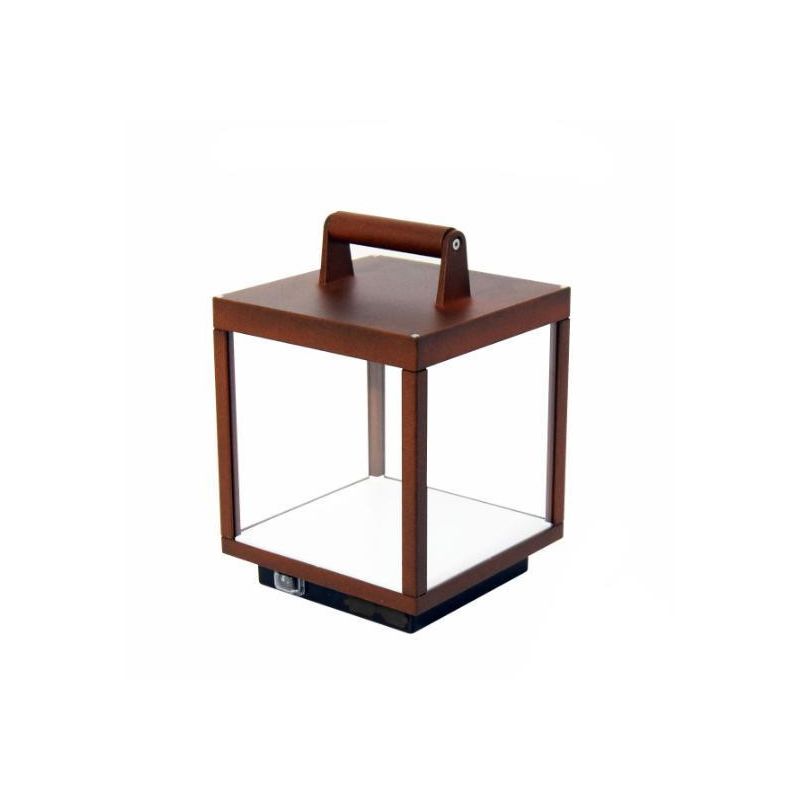 VISOR LAMPADA DA TAVOLO DECORATIVA IP65 BIANCA O CORTEN CON BATTERIA RICARICABILE LED 5W LUCE 3000K BENEITO FAURE - Cristalensi 
