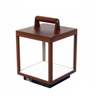 VISOR LAMPADA DA TAVOLO DECORATIVA IP65 BIANCA O CORTEN CON BATTERIA RICARICABILE LED 5W LUCE 3000K BENEITO FAURE - Cristalensi 