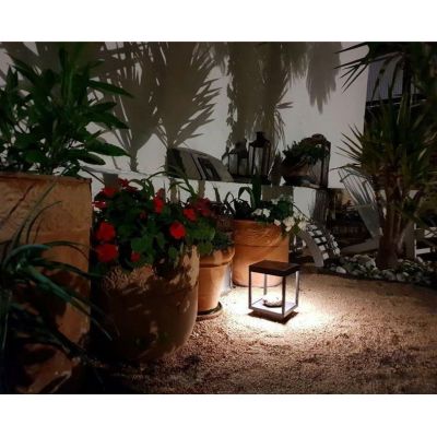 VISOR LAMPADA DA TAVOLO DECORATIVA IP65 BIANCA O CORTEN CON BATTERIA RICARICABILE LED 5W LUCE 3000K BENEITO FAURE - Cristalensi 