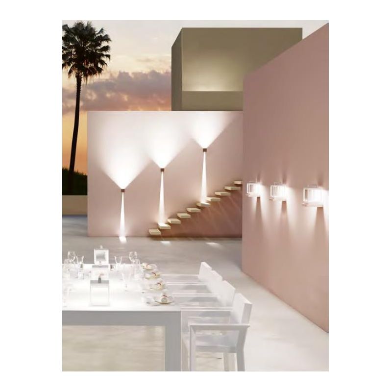 VISOR LAMPADA DA TAVOLO DECORATIVA IP65 BIANCA O CORTEN CON BATTERIA RICARICABILE LED 5W LUCE 3000K BENEITO FAURE - Cristalensi 