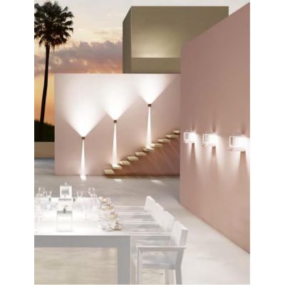 VISOR LAMPADA DA TAVOLO DECORATIVA IP65 BIANCA O CORTEN CON BATTERIA RICARICABILE LED 5W LUCE 3000K BENEITO FAURE - Cristalensi 