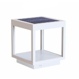 VISOR SOLAR LAMPADA DA TAVOLO IP65 BIANCA NERA O CORTEN CON PANNELLO SOLARE RICARICABILE LED 3,5W BENEITO FAURE - Cristalensi Sh 2