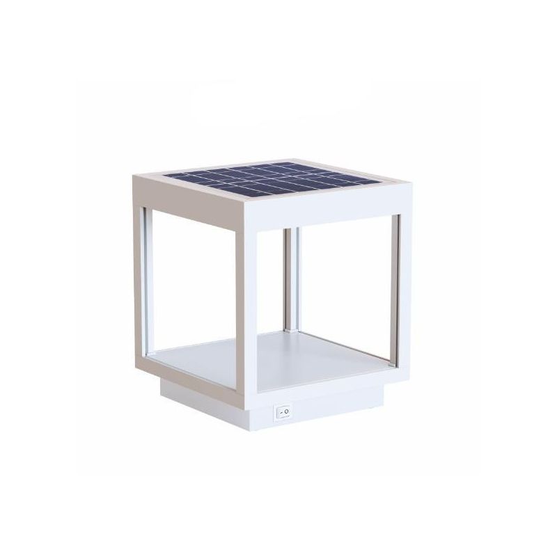 VISOR SOLAR LAMPADA DA TAVOLO IP65 BIANCA NERA O CORTEN CON PANNELLO SOLARE RICARICABILE LED 3,5W BENEITO FAURE - Cristalensi Sh