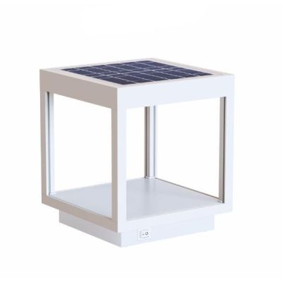 VISOR SOLAR LAMPADA DA TAVOLO IP65 BIANCA NERA O CORTEN CON PANNELLO SOLARE RICARICABILE LED 3,5W BENEITO FAURE - Cristalensi Sh