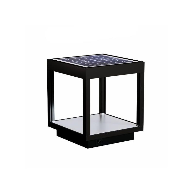 VISOR SOLAR LAMPADA DA TAVOLO IP65 BIANCA NERA O CORTEN CON PANNELLO SOLARE RICARICABILE LED 3,5W BENEITO FAURE - Cristalensi Sh