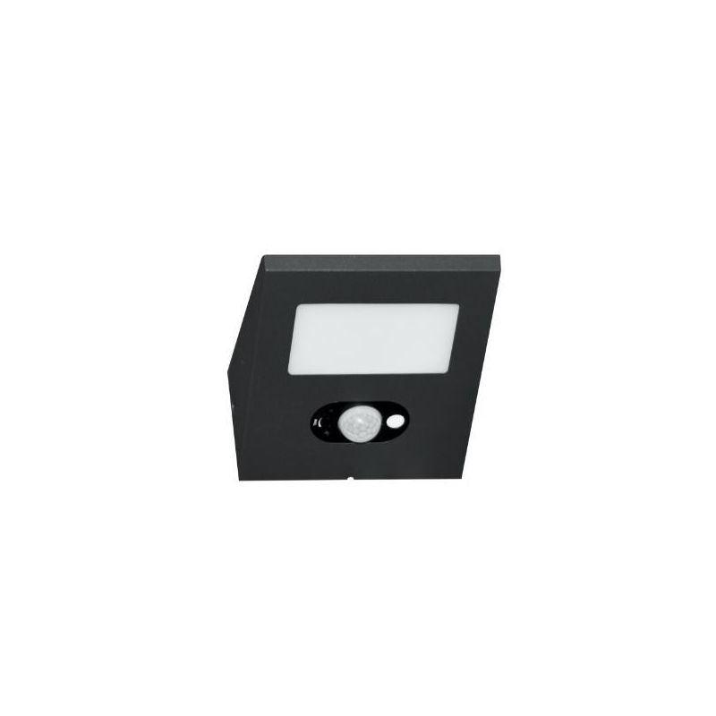 IRIS APPLIQUE CON PANNELLO SOLARE E SENSORE PIR IP54 BIANCA O NERA LED 2,5W LUCE 4000K BENEITO FAURE - Cristalensi Shop Online