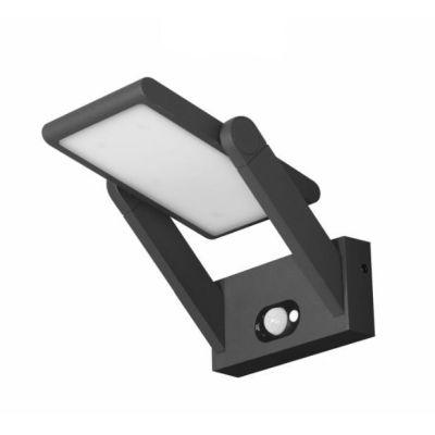 PROA LAMPADA ORIENTABILE CON PANNELLO SOLARE E SENSORE PIR IP54 BIANCA O NERA LED 1,6W LUCE 4000K BENEITO FAURE - Cristalensi Sh