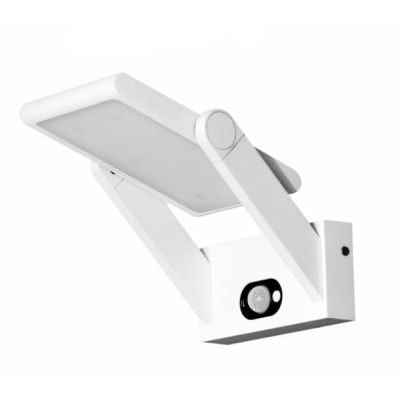 PROA LAMPADA ORIENTABILE CON PANNELLO SOLARE E SENSORE PIR IP54 BIANCA O NERA LED 1,6W LUCE 4000K BENEITO FAURE - Cristalensi Sh