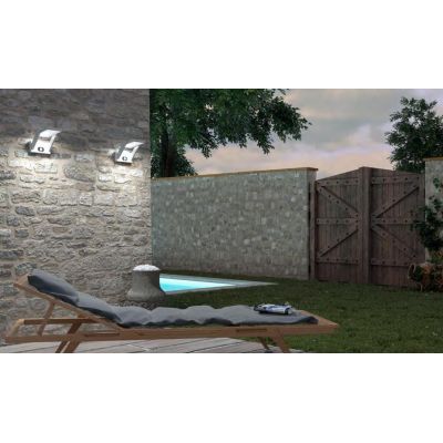 PROA LAMPADA ORIENTABILE CON PANNELLO SOLARE E SENSORE PIR IP54 BIANCA O NERA LED 1,6W LUCE 4000K BENEITO FAURE - Cristalensi Sh