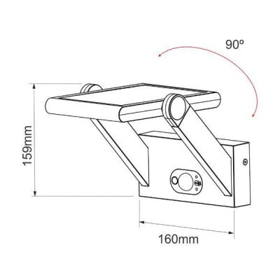 PROA LAMPADA ORIENTABILE CON PANNELLO SOLARE E SENSORE PIR IP54 BIANCA O NERA LED 1,6W LUCE 4000K BENEITO FAURE - Cristalensi Sh