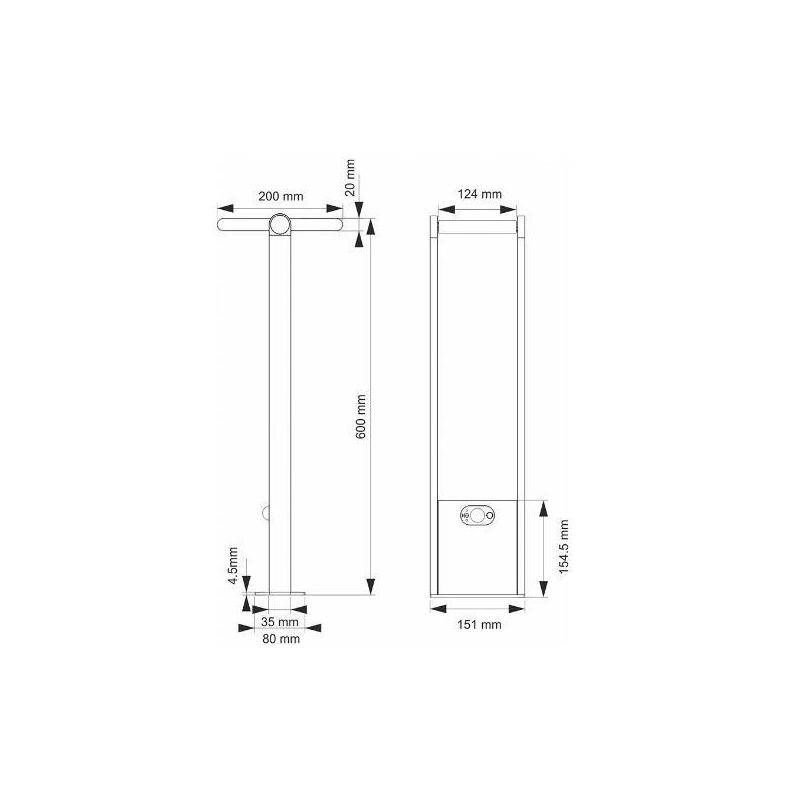 POPA 60 PALETTO ORIENTABILE CON PANNELLO SOLARE E SENSORE PIR IP54 BIANCA O NERA LED 1,6W LUCE 4000K BENEITO FAURE - Cristalensi