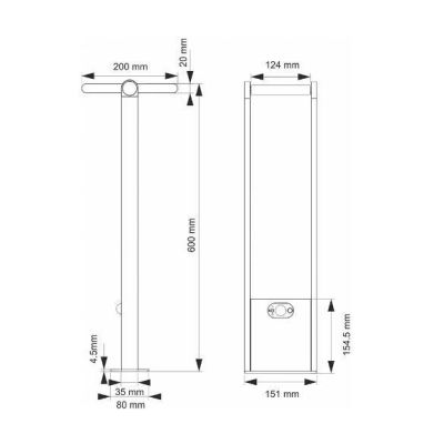 POPA 60 PALETTO ORIENTABILE CON PANNELLO SOLARE E SENSORE PIR IP54 BIANCA O NERA LED 1,6W LUCE 4000K BENEITO FAURE - Cristalensi