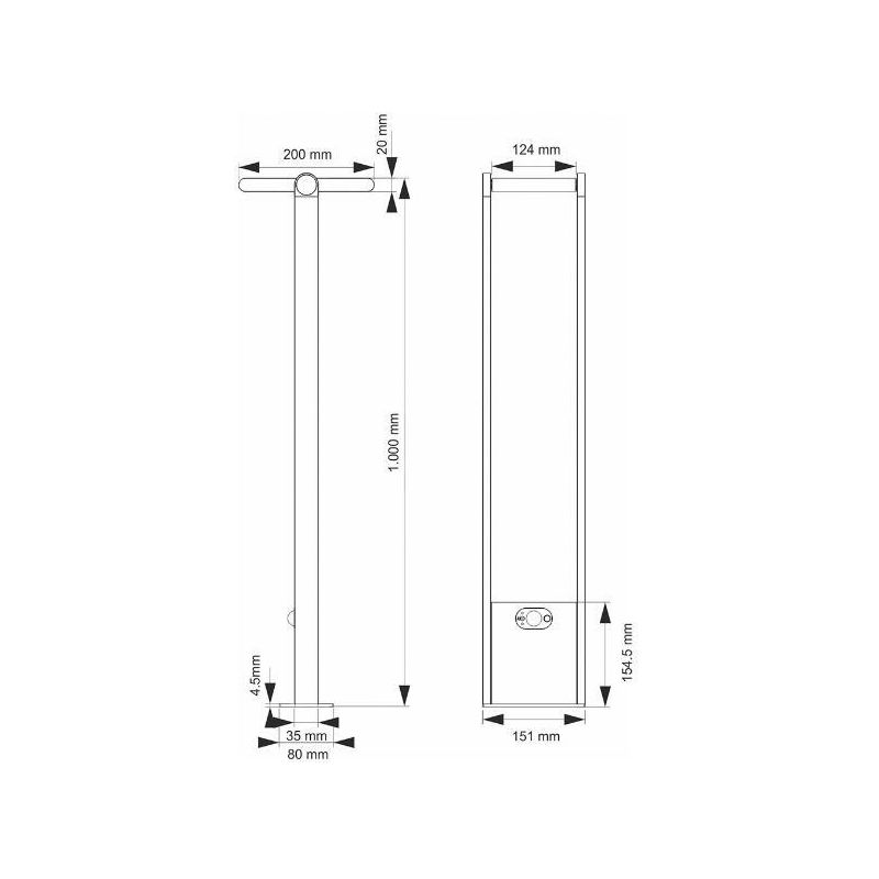 POPA 100 PALO ORIENTABILE CON PANNELLO SOLARE E SENSORE PIR IP54 BIANCA O NERA LED 1,6W LUCE 4000K BENEITO FAURE - Cristalensi S
