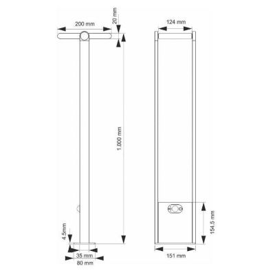 POPA 100 PALO ORIENTABILE CON PANNELLO SOLARE E SENSORE PIR IP54 BIANCA O NERA LED 1,6W LUCE 4000K BENEITO FAURE - Cristalensi S
