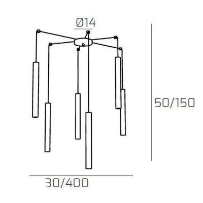 ROUND TUBE SOSPENSIONE MODERNA 6 COLORI IN METALLO CON DECENTRAMENTO LAMPADINE GU10 Top Light Illuminazione - Cristalensi Shop O