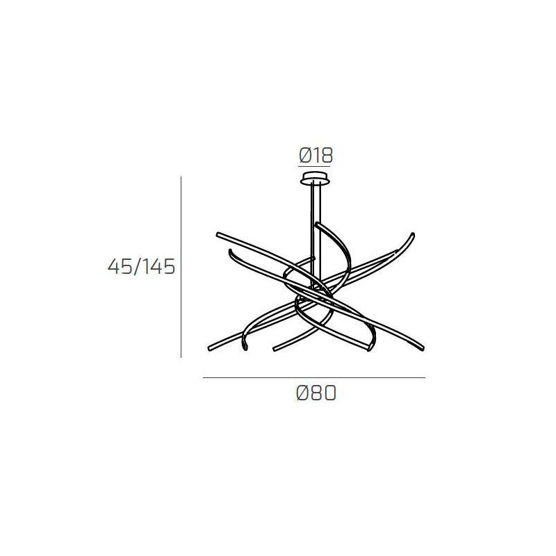 TORNADO LAMPADARIO MODERNO CON LED 69W LUCE 3000K O 4000K DIAMETRO CM 80 4 COLORI Top Light Illuminazione - Cristalensi Shop Onl