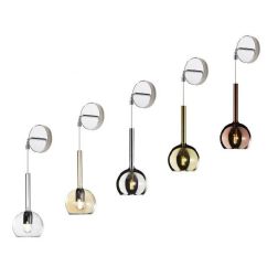 FUTURE APPLIQUE DA PARETE IN METALLO CROMATO O BIANCO CON SFERA 18CM IN VETRO CON 5 FINITURE COLORE Top Light Illuminazione - Cr