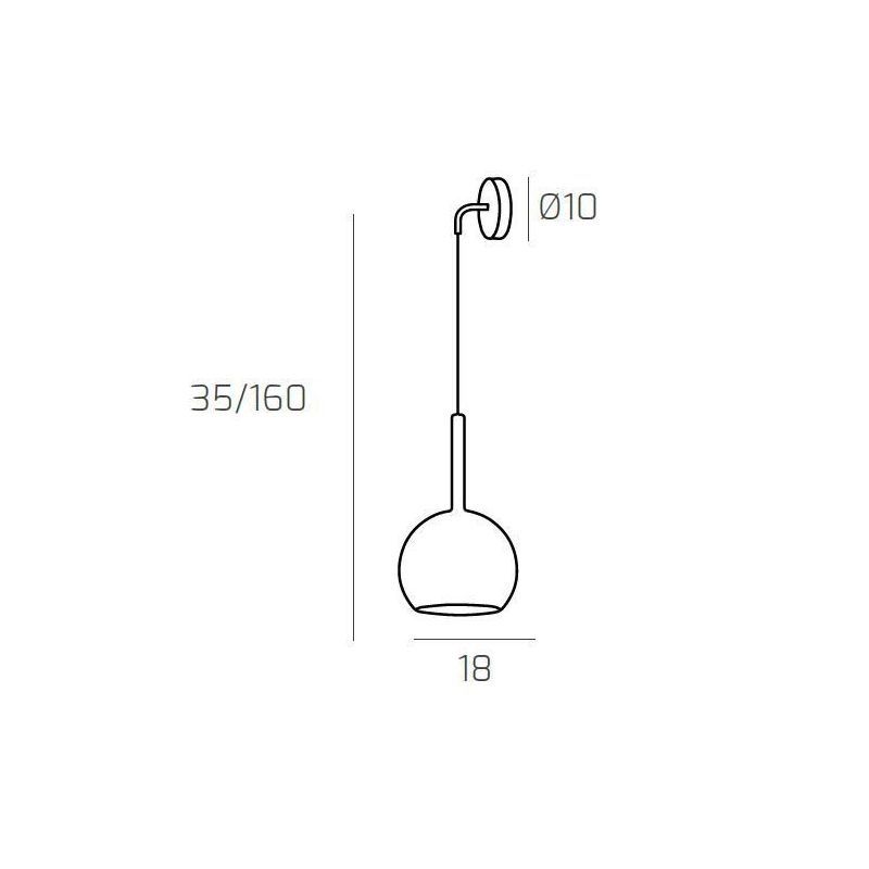 FUTURE APPLIQUE DA PARETE IN METALLO CROMATO O BIANCO CON SFERA 18CM IN VETRO CON 5 FINITURE COLORE Top Light Illuminazione - Cr
