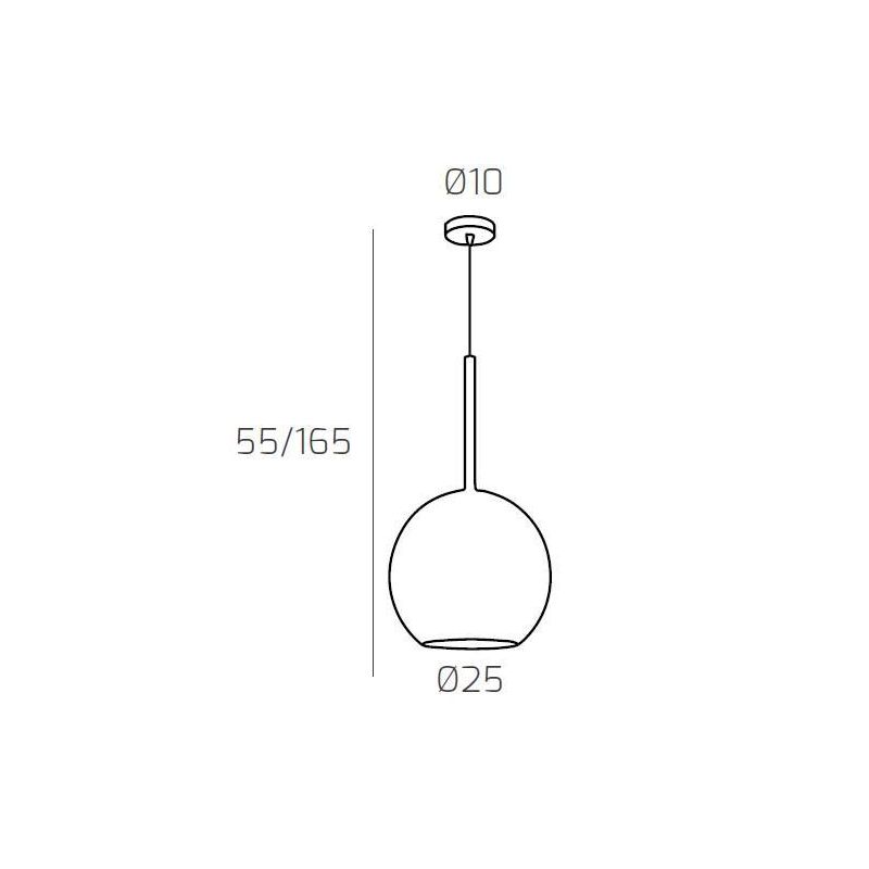 FUTURE SOSPENSIONE SINGOLA IN METALLO CROMO O BIANCO CON SFERA 25CM IN VETRO CON 5 FINITURE COLORE Top Light Illuminazione - Cri
