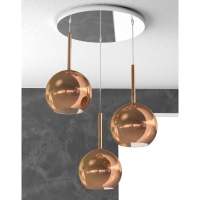 FUTURE SOSPENSIONE IN METALLO CROMATO CON 3 SFERE DI 20CM IN VETRO DISPONIBILE IN 5 COLORI Top Light Illuminazione - Cristalensi
