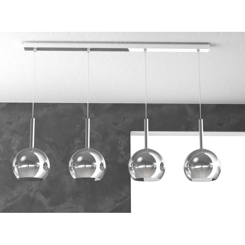 FUTURE BINARIO IN METALLO CROMATO CON 4 SFERE 15CM IN VETRO DISPONIBILE IN 5 FINITURE Top Light Illuminazione - Cristalensi Shop
