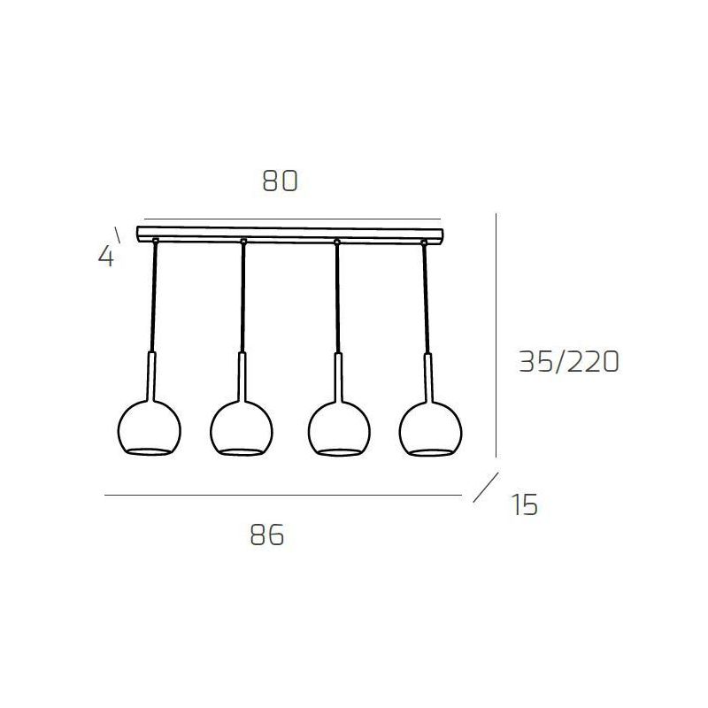 FUTURE BINARIO IN METALLO CROMATO CON 4 SFERE 15CM IN VETRO DISPONIBILE IN 5 FINITURE Top Light Illuminazione - Cristalensi Shop