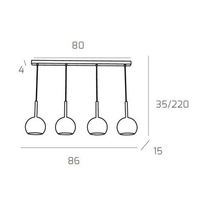 FUTURE BINARIO IN METALLO CROMATO CON 4 SFERE 15CM IN VETRO DISPONIBILE IN 5 FINITURE Top Light Illuminazione - Cristalensi Shop