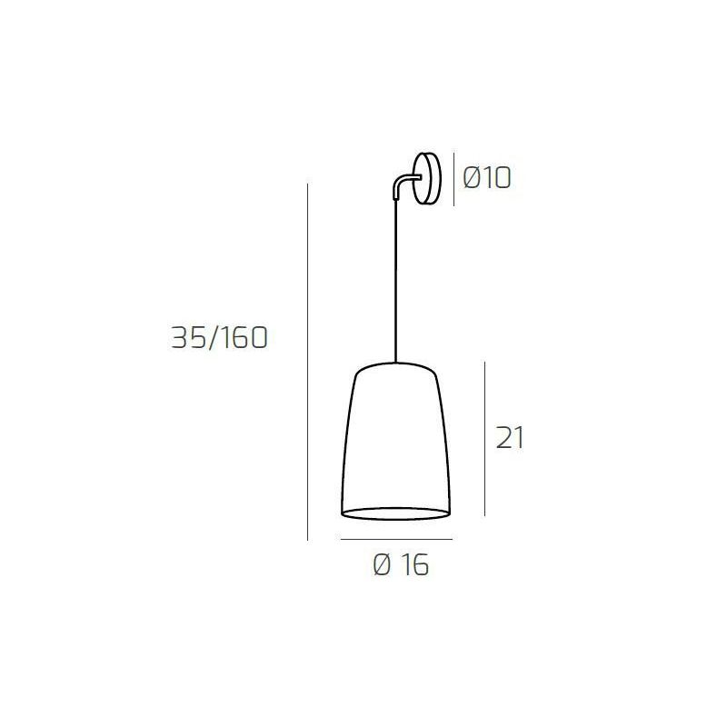 SHADED APPLIQUE DA PARETE CON BASE IN METALLO E DIFFUSORE A CONO IN VETRO AMBRA CROMO O RAME Top Light Illuminazione - Cristalen
