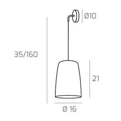 SHADED APPLIQUE DA PARETE CON BASE IN METALLO E DIFFUSORE A CONO IN VETRO AMBRA CROMO O RAME Top Light Illuminazione - Cristalen