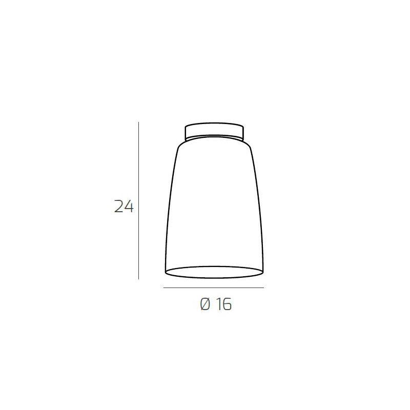 SHADED PICCOLA PLAFONIERA IN METALLO BIANCO CON CONO IN VETRO AMBRA CROMO O RAME Top Light Illuminazione - Cristalensi Shop Onli