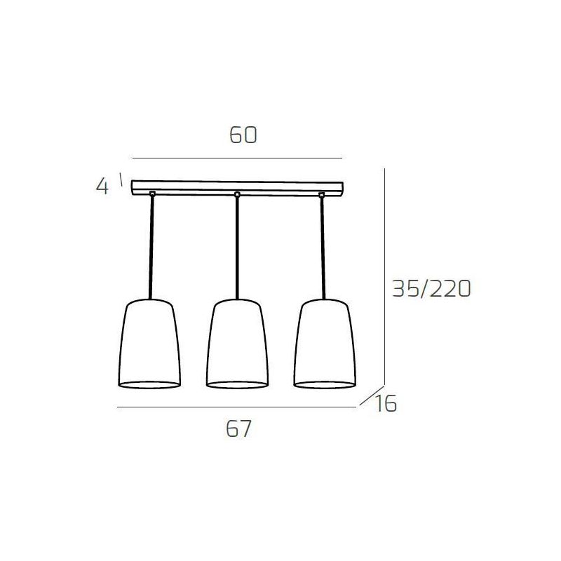SHADED BINARIO A 3 LUCI IN METALLO CROMATO CON CONI IN VETRO AMBRA CROMO OPPURE RAME Top Light Illuminazione - Cristalensi Shop 