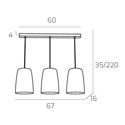 SHADED BINARIO A 3 LUCI IN METALLO CROMATO CON CONI IN VETRO AMBRA CROMO OPPURE RAME Top Light Illuminazione - Cristalensi Shop 