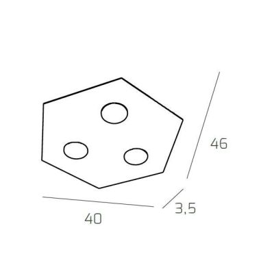 HEXAGON PLAFONIERA ESAGONALE 3 LUCI IN METALLO IN 8 FINITURE COLORE LAMPADINE ATTACCO GX53 Top Light Illuminazione - Cristalensi