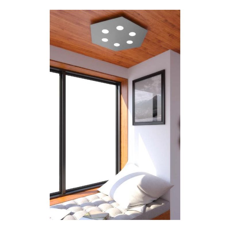 HEXAGON PLAFONIERA ESAGONALE 6 LUCI IN METALLO 8 FINITURE COLORE LAMPADINE GX53 Top Light Illuminazione - Cristalensi Shop Onlin