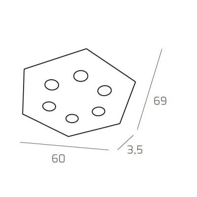 HEXAGON PLAFONIERA ESAGONALE 6 LUCI IN METALLO 8 FINITURE COLORE LAMPADINE GX53 Top Light Illuminazione - Cristalensi Shop Onlin