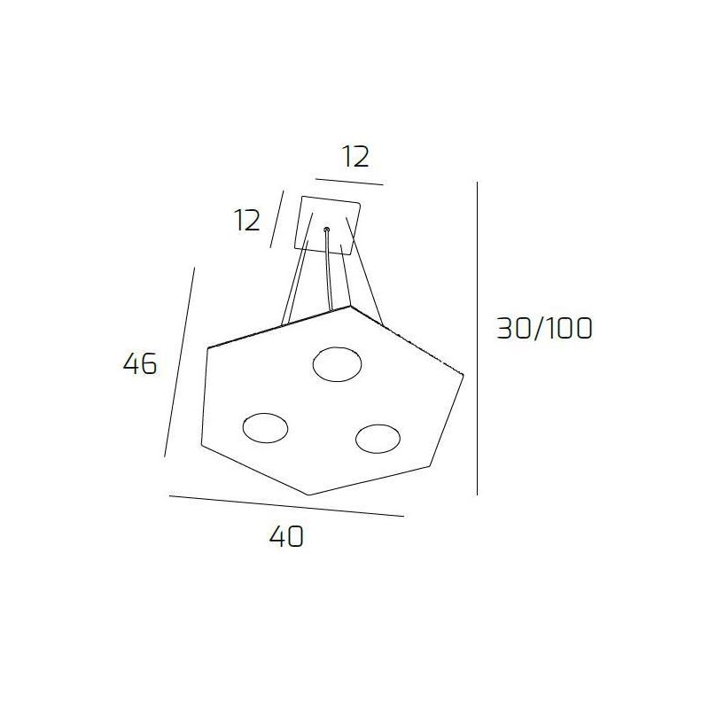 HEXAGON SOSPENSIONE ESAGONALE 4 LUCI IN METALLO IN 8 FINITURE COLORE LAMPADINE ATTACCO GX53 Top Light Illuminazione - Cristalens