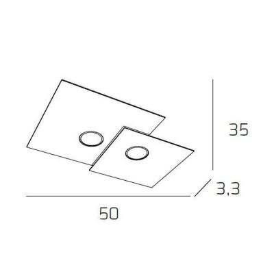 PLATE PLAFONIERA 2 LUCI IN METALLO 4 COLORI DESIGN MODERNO LAMPADINE ATTACCO GX53 Top Light Illuminazione - Cristalensi Shop Onl