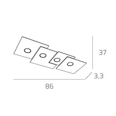 PLATE PLAFONIERA 4 LUCI IN METALLO 4 COLORI DESIGN MODERNO LAMPADINE ATTACCO GX53 Top Light Illuminazione - Cristalensi Shop Onl